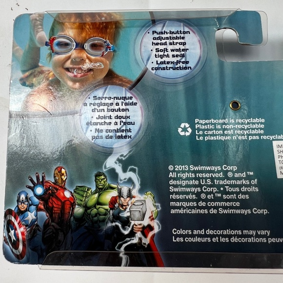Marvel Avengers Kids Swim Goggles 3+ Swimways New in Package - Picture 4 of 5